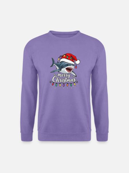 Weihnachtshai mit Lichterkette Hai - Unisex Pullover - Lavendel