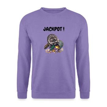 Waschbär, der gefüllte Eier frisst - Unisex Pullover - Lavendel - Vorne