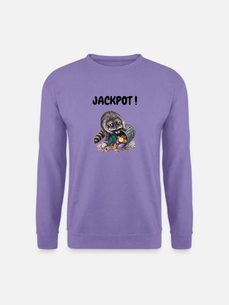 Waschbär, der gefüllte Eier frisst - Unisex Pullover - Lavendel