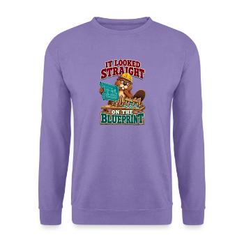  Bauleiter It Looked Straight on the Blueprint - Unisex Pullover - Lavendel - Vorne