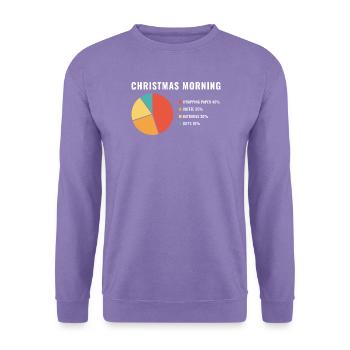 Weihnachtsmorgen-Tortendiagramm - Unisex Pullover - Lavendel - Vorne