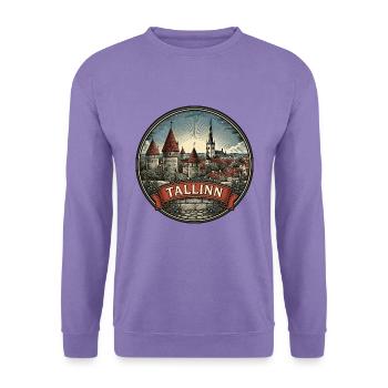 Tallinn Estland Reiseabzeichen Altstadt-Souvenir - Unisex Pullover - Lavendel - Vorne