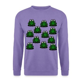 Frösche Lieblingstiere Geschenk - Unisex Pullover - Lavendel - Vorne