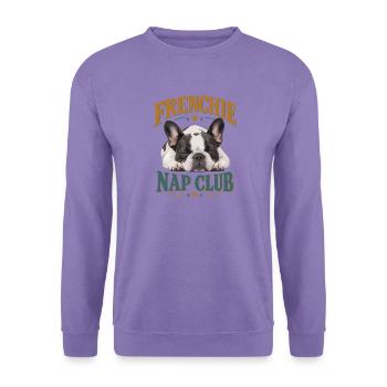  Frenchie Nap Club Französische Bulldogge Beim - Unisex Pullover - Lavendel - Vorne