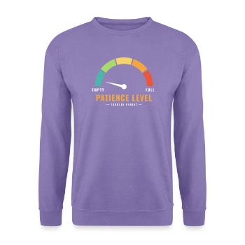Geduldsanzeige leerer Kleinkind-Elternteil - Unisex Pullover - Lavendel - Vorne