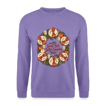 Gutes Essen Besseres Unternehmen Friendsgiving-Shirt - Unisex Pullover - Lavendel - Vorne