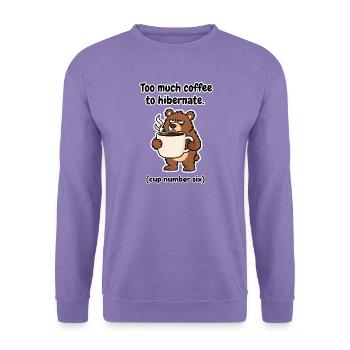 Finnischer Kaffeebär Winterschlaf - Unisex Pullover - Lavendel - Vorne
