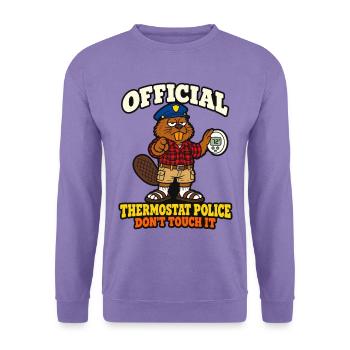 Offizielle Thermostatpolizei Fass das nicht an, lustiger Papa. - Unisex Pullover - Lavendel - Vorne