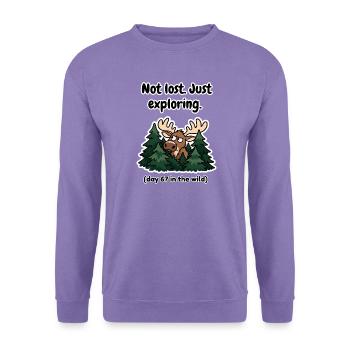 Nicht verloren, sondern nur Elche erkunden. - Unisex Pullover - Lavendel - Vorne