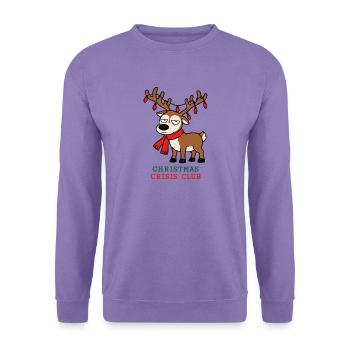Christmas Crisis Club Lustiges Rentier-Meme - Unisex Pullover - Lavendel - Vorne