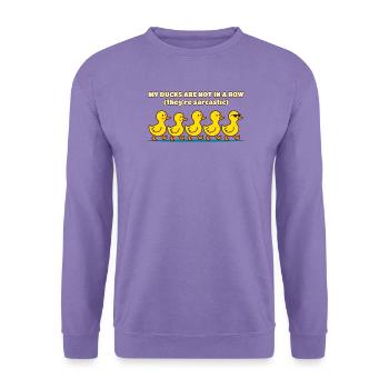 Meine Enten stehen nicht in einer Reihe Lustige Ente - Unisex Pullover - Lavendel - Vorne