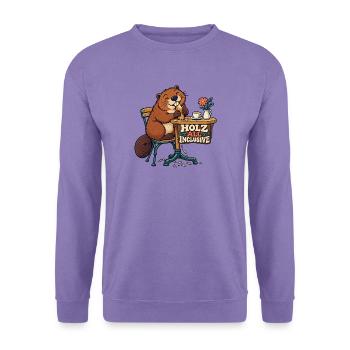 Holz All Inclusive Biber im Café - Unisex Pullover - Lavendel - Vorne