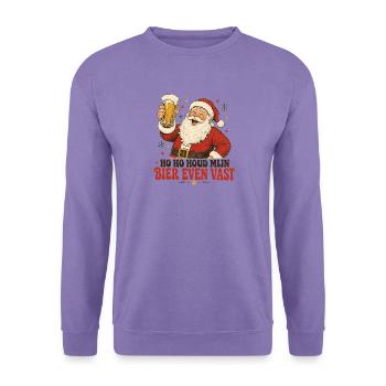 Ho Ho Hold My Beer – lustiges Weihnachten - Unisex Pullover - Lavendel - Vorne