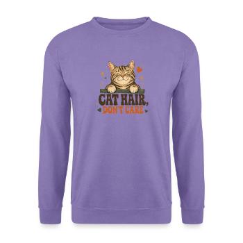 Katzenhaare kümmern sich nicht um – Retro-Katten-Design - Unisex Pullover - Lavendel - Vorne