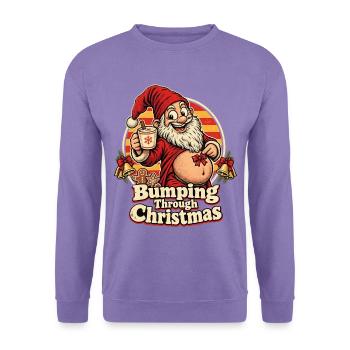 Christmas Wichtel mit Schwangerschaftsbauch - Unisex Pullover - Lavendel - Vorne