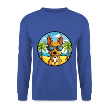 Cirneco Dell Etna Hunderasse Cartoon Sonnenbrille Strand - Unisex Pullover - Royalblau - Vorne - Alina (178cm) & Michal (187cm)