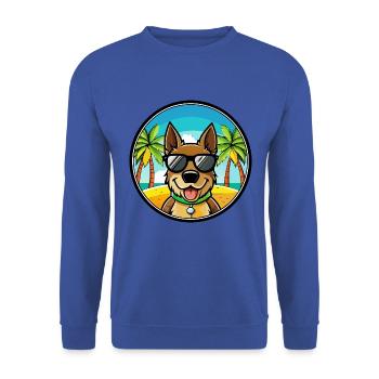 Deutsche Bracke Hunderasse Cartoon Sonnenbrille Strand - Unisex Pullover - Royalblau - Vorne - Alina (178cm) & Michal (187cm)