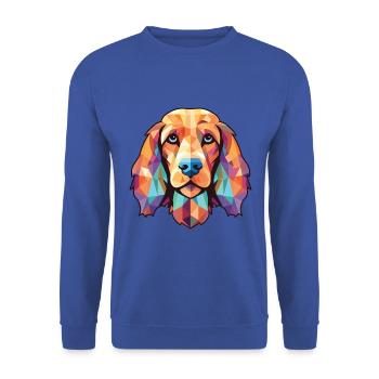Englischer Cocker Spaniel-Hund, buntes Aquarell-Haustier - Unisex Pullover - Royalblau - Vorne - Alina (178cm) & Michal (187cm)