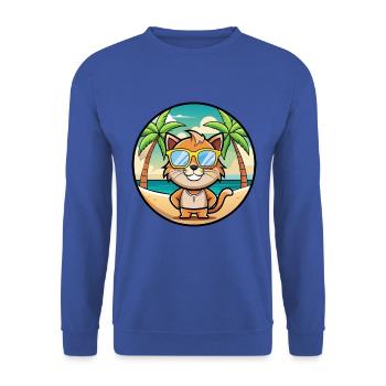 Pixie Bob Katzenrasse Cartoon Sonnenbrille Strand - Unisex Pullover - Royalblau - Vorne - Alina (178cm) & Michal (187cm)