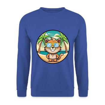 Pixie Bob Katzenrasse Cartoon Sonnenbrille Strand - Unisex Pullover - Royalblau - Vorne - Alina (178cm) & Michal (187cm)