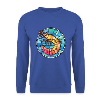 Garnelen buntes Aquarell Tier Haustier Illustration - Unisex Pullover - Royalblau - Vorne - Alina (178cm) & Michal (187cm)