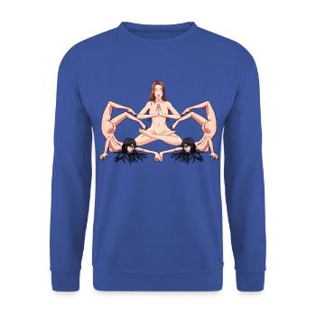Yoga Erotic Naked Women Naked Yoga Yogi - Unisex Sweatshirt - royal blue - Front - Alina (178cm) & Michal (187cm)