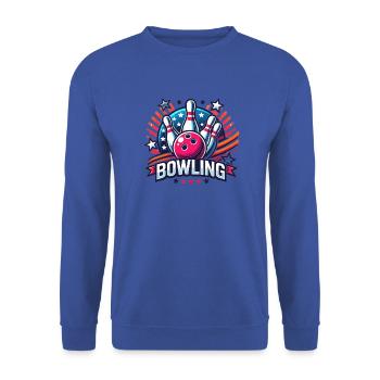 Bowling Logo - Unisex Sweatshirt - royal blue - Front - Alina (178cm) & Michal (187cm)