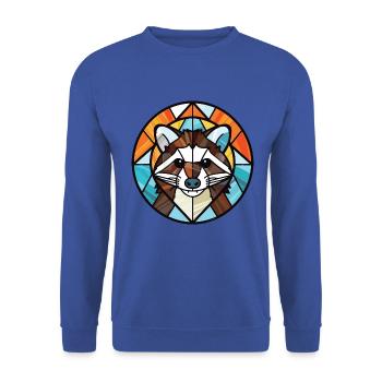 Waschbär Buntes Aquarell Tier Illustration - Unisex Pullover - Royalblau - Vorne - Alina (178cm) & Michal (187cm)