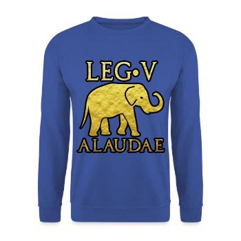 LEGIO V Alaudae ROM ROMA SOLDAT SPQR GOLD - Unisex Pullover - Royalblau - Vorne - Alina (178cm) & Michal (187cm)