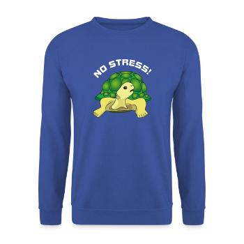 no stress - Unisex Pullover - Royalblau - Vorne - Alina (178cm) & Michal (187cm)