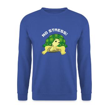 no stress - Unisex Pullover - Royalblau - Vorne - Alina (178cm) & Michal (187cm)