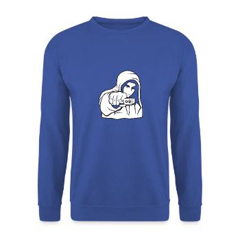 Gangster Gang Bösewicht Straßenbande Streetgang - Unisex Pullover - Royalblau - Vorne - Alina (178cm) & Michal (187cm)
