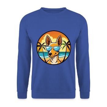 Podenco Ibizenco Hunderasse Cartoon Sonnenbrille Strand - Unisex Pullover - Royalblau - Vorne - Alina (178cm) & Michal (187cm)