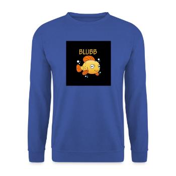 Blubb Maske Goldfisch - Unisex Pullover - Royalblau - Vorne - Alina (178cm) & Michal (187cm)