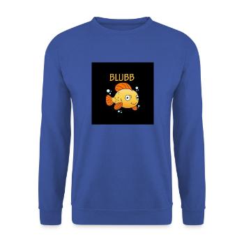 Blubb Maske Goldfisch - Unisex Pullover - Royalblau - Vorne - Alina (178cm) & Michal (187cm)