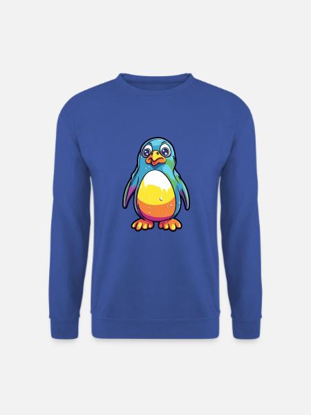 Pinguin Buntes Aquarell Cartoon Kawaii Tier - Unisex Pullover - Royalblau