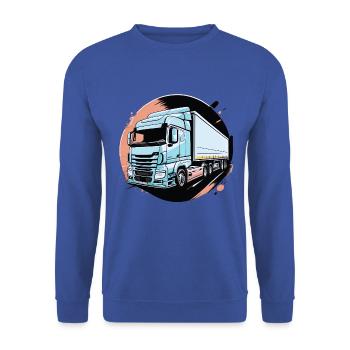 Sattelzugmaschine - Unisex Pullover - Royalblau - Vorne - Alina (178cm) & Michal (187cm)