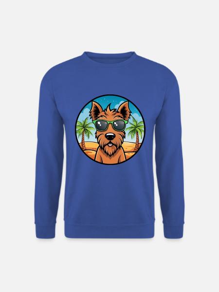 Irish Terrier Hunderasse Cartoon Sonnenbrille Strand - Unisex Pullover - Royalblau