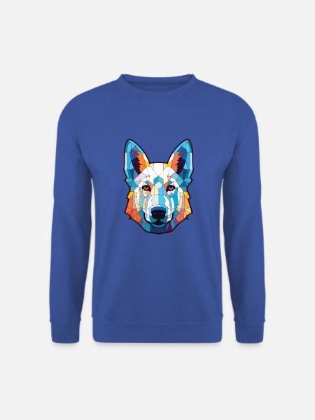 Weißer Schäferhund Rasse Aquarell Illustration - Unisex Pullover - Royalblau