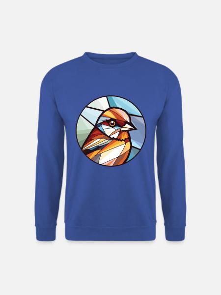 Spatz bunte Aquarell-Tierillustration - Unisex Pullover - Royalblau