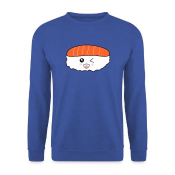 kawaii food, japanese cuisine, japanese fish - Unisex Sweatshirt - royal blue - Front - Alina (178cm) & Michal (187cm)