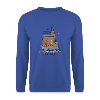 CARROT KALLBÅDA LEUCHTTURMPRODUKTE UND GESCHENKE - Unisex Pullover - Royalblau - Vorne - Alina (178cm) & Michal (187cm)