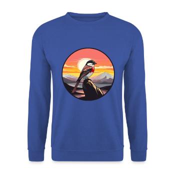 Sperling Buntes Aquarell Cartoon Kawaii Tier - Unisex Pullover - Royalblau - Vorne - Alina (178cm) & Michal (187cm)