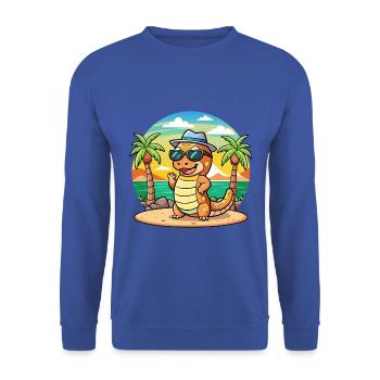 Anaconda Funny Cartoon Summer Beach Sunglasses - Unisex Sweatshirt - royal blue - Front - Alina (178cm) & Michal (187cm)
