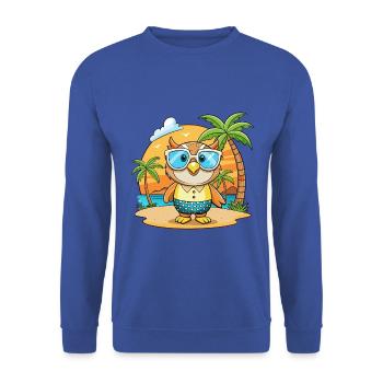Eule Lustige Cartoon Sommer Strand Sonnenbrille - Unisex Pullover - Royalblau - Vorne - Alina (178cm) & Michal (187cm)