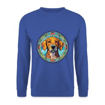 Alano Español Hunderasse Buntes Glas Wat - Unisex Pullover - Royalblau - Vorne - Alina (178cm) & Michal (187cm)