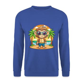 Lunettes de soleil de plage d’été de dessin animé drôle de singe - Sweat-shirt Unisexe - bleu royal - Devant - Alina (178cm) & Michal (187cm)