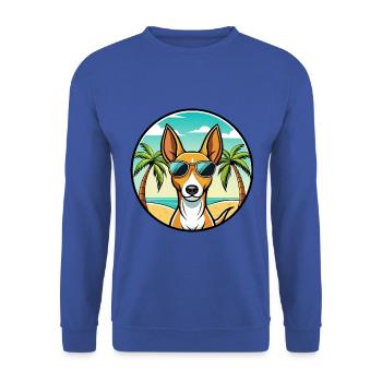 Podenco Canario Hunderasse Cartoon Sonnenbrille Strand - Unisex Pullover - Royalblau - Vorne - Alina (178cm) & Michal (187cm)