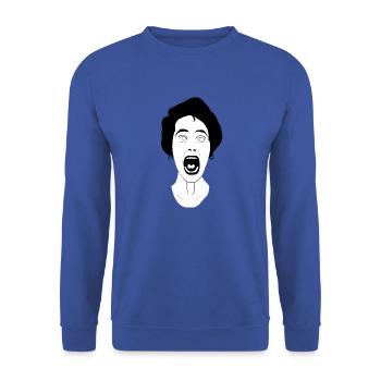 Schreiende Frau - Unisex Pullover - Royalblau - Vorne - Alina (178cm) & Michal (187cm)