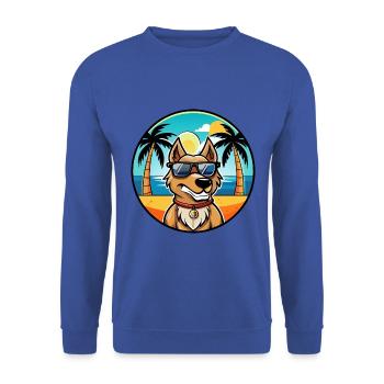 Magyar Agar Dog Breed Cartoon Sunglasses Beach - Unisex Sweatshirt - royal blue - Front - Alina (178cm) & Michal (187cm)